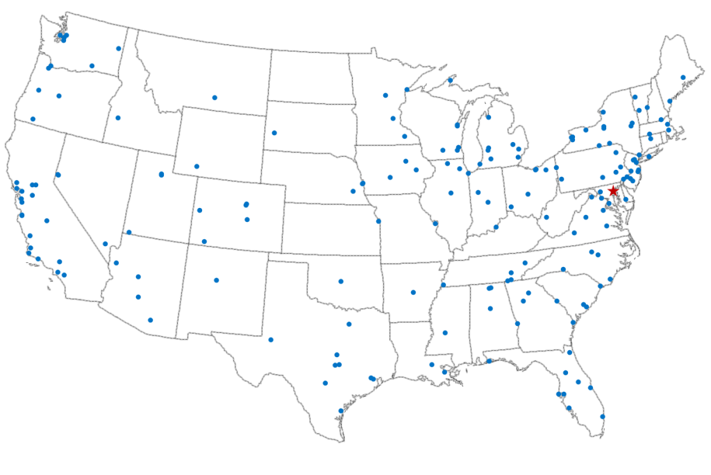 CDS Hubs Location Map