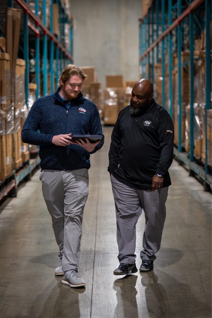 People walking in warehouse